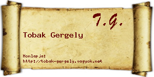 Tobak Gergely névjegykártya